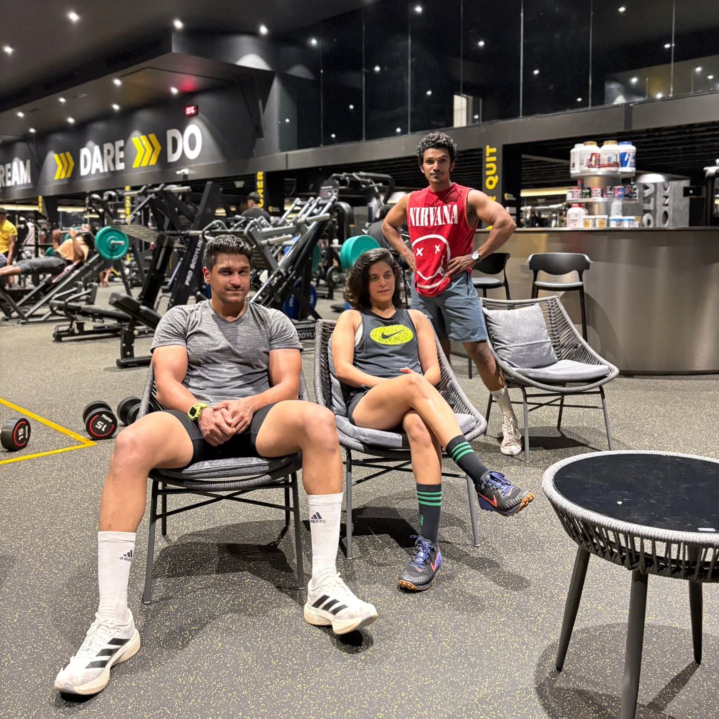 B6 training floor with members and imported equipment